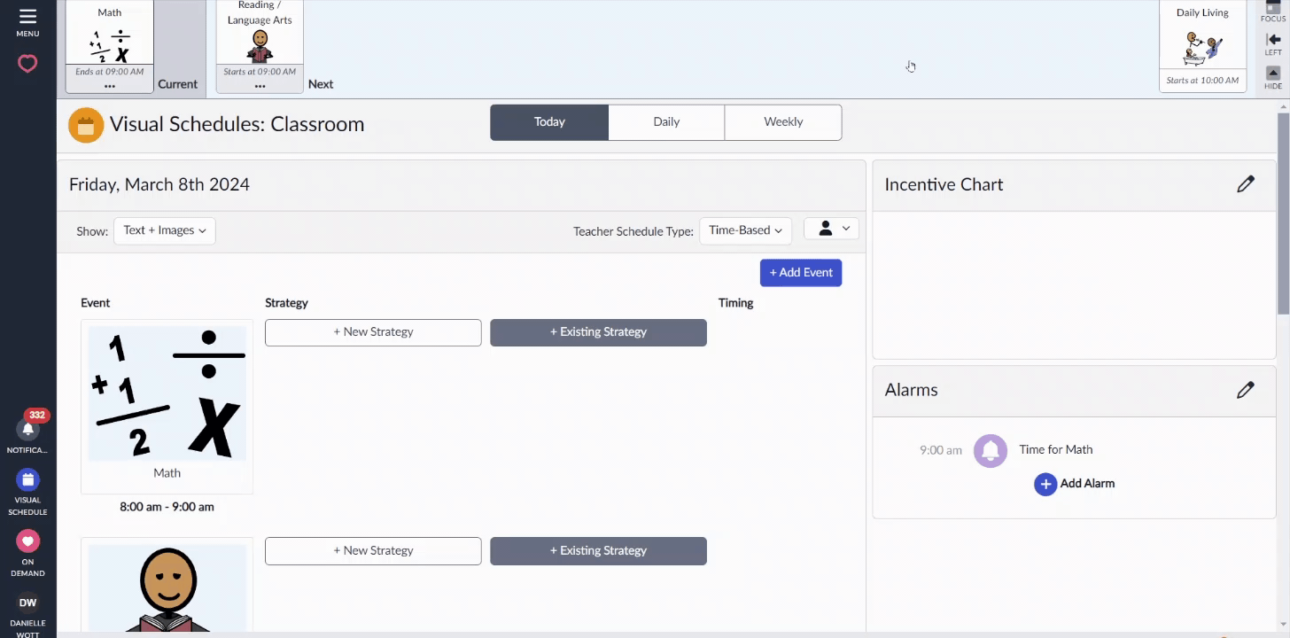 Positivity Visual Schedule Top Left Hide Schedule.gif